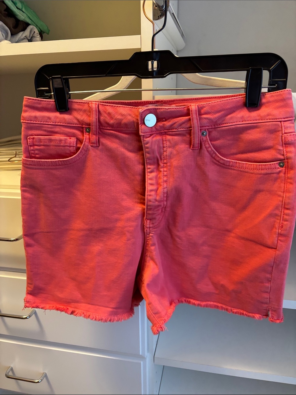 RFM Coral-Pink Denim Cutoff Shorts
